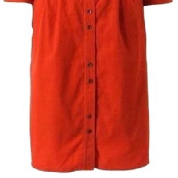 NWOT Anthropologie Orange Corduroy Dress - Picture 3 of 3